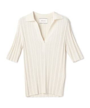 BEIGE， LABRADO / ランダムリブ スキッパーニット Ecru