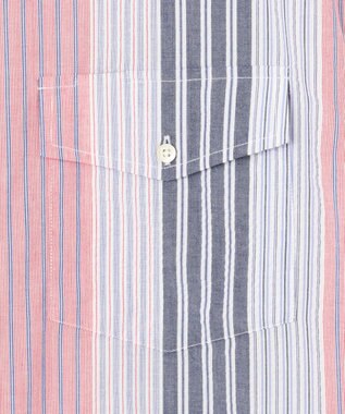 J.PRESS YORK STREET 【UNISEX】ランダムストライプ シャツ レッド系1