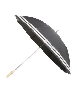 MOONBAT POLO RALPH LAUREN（ポロ ラルフローレン）晴雨兼用日傘 ボーダー ポロポニー 長傘 遮光率100％ 遮熱 UV ブラック