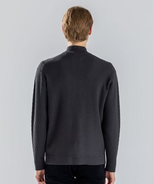 JOSEPH HOMME 【新柄】 ヴィスコースリンクス　ハイネックジップアップカーディガン グレー系