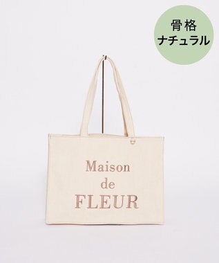 Maison de FLEUR デニムブランドロゴ刺繍トートバッグ Off White