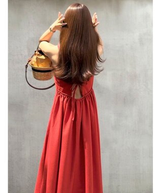 Green Parks バックデザインキャミワンピース Red