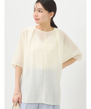 earth music&ecology バルーンスリーブブラウス Gray