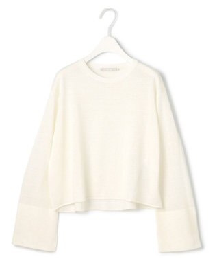 ICB 【洗える】 リネンレーヨンハイゲージ クロップドプルオーバー オフホワイト系