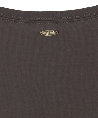 23区 L 【洗える】ハイエンド フレアスリーブ Tシャツ ダークブラウン系