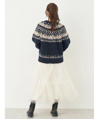 earth music&ecology スラブヤーンノルディックプルオーバー Navy