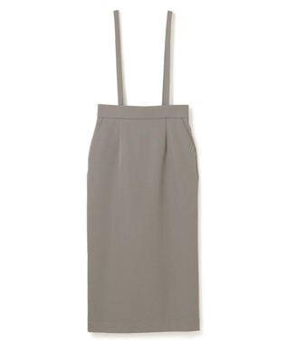 uncrave 【防しわ・UVカット・洗濯機洗い可】バルキーツイル スカート(サスペンダー付き)（uncrave STANDARD） カーキグレー