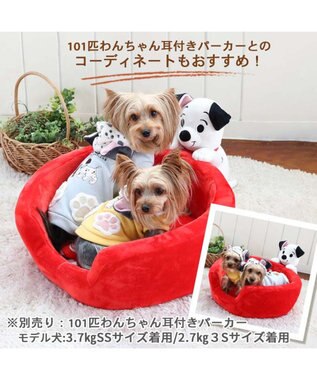 PET PARADISE 犬 ベッド ディズニー １０１匹わんちゃん カドラーベッド (53×53cm) 赤