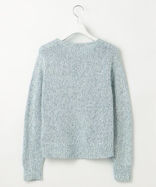 自由区 【洗える】カラーミックスリネン ニット ライトブルー