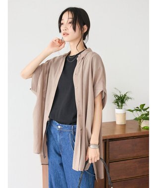 CRAFT STANDARD BOUTIQUE ヴィンテージボイルミルフィーユ襟付きシャツチュニック Mocha