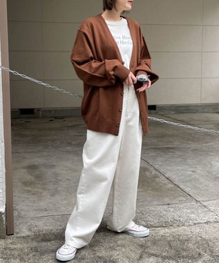 WEGO ドロップショルダーカーディガン ブラウン