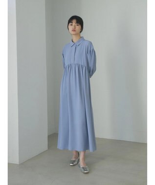 Green Parks ａ．衿付き切り替えワンピース Blue