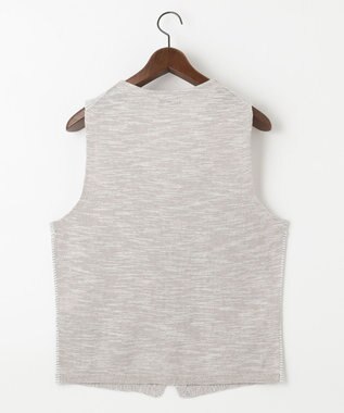 JOSEPH ABBOUD 【キングサイズ・軽い/洗える】スラブギマボーダーニットベスト ライトグレー系1