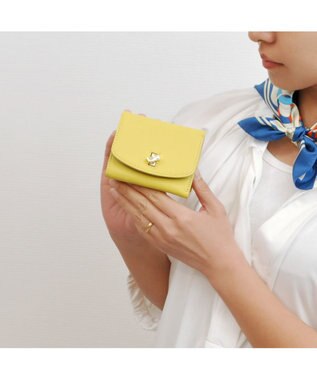 UNBILLION perche カラーコンビ3つ折り外ガマウォレット イエロー