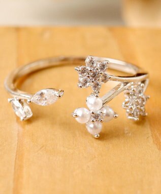 Tiaclasse ボタニカルモチーフストーンリング シルバーA