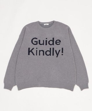 WEGO 【ユニセックス着用ITEM】ベロアモールグラフィックプルオーバー グレー