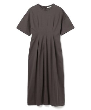 BEIGE， 【洗える】GLANTHUS / コットンカーブラインロングフレアワンピース Slate