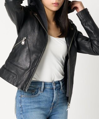 woadblue ＜DOMA＞HOODIE JACKET BLACK BLACK