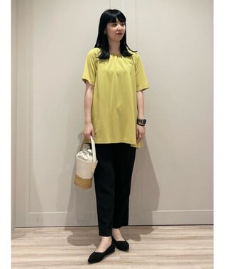 UNFILO カラー テーパードパンツ ブラック