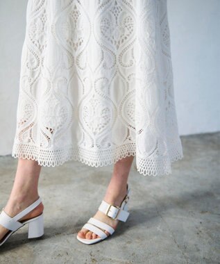 GRACE CONTINENTAL エンブロイダリーロングスカート ホワイト