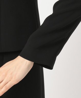 自由区 FORMAL 【洗える/縦横ストレッチ】セオプラスエス横二重ジャケット＋ワンピース ブラック系