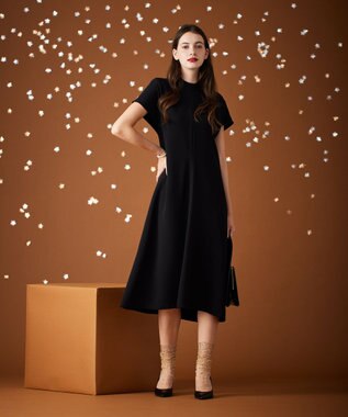 BEIGE， AMELOT / モックネックドレス Black