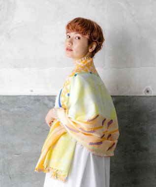 POLS コットン・キュプラ FUSAスカーフ オレンジ