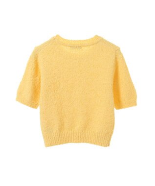 earth music&ecology ツイストブークレ半袖プルオーバー Light Yellow