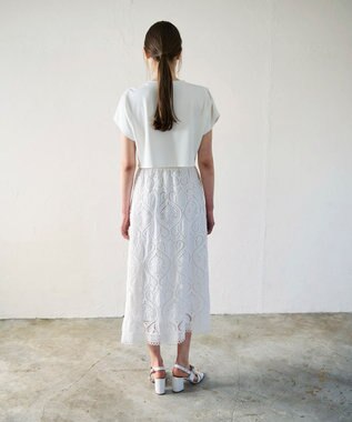 GRACE CONTINENTAL エンブロイダリーロングスカート ホワイト