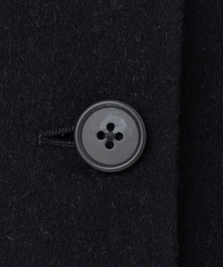 J.PRESS LADIES L ウールナイロンリバーチェック フード付き コート ネイビー×チェック系