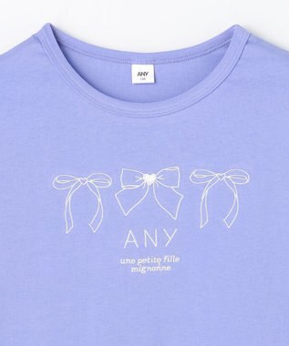 ANY KIDS 【Good Price】 ANY刺繍 長袖Tシャツ ラベンダー