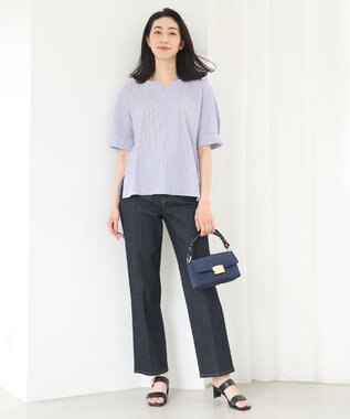 自由区 【WEB限定・洗える・XSサイズあり】トリコットジャージー カットソー スカイブルー系1