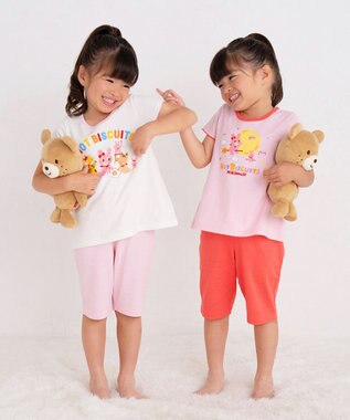MIKI HOUSE HOT BISCUITS 【80-120cm】 キャビット ルームウェア 上下セット ピンク