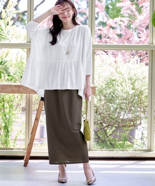 Tiaclasse 【選べる】フレア＆タイトカノコスカート セミタイト：カーキ