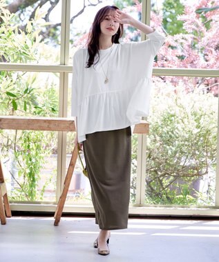 Tiaclasse 【選べる】フレア＆タイトカノコスカート セミタイト：カーキ