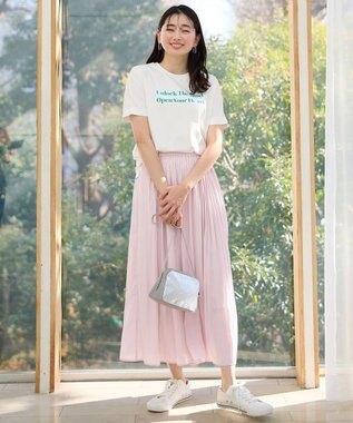 ANY L オーガビッツロゴ・フォトTシャツ オフ×グリーンロゴ