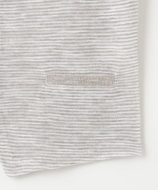 JOSEPH ABBOUD 【キングサイズ・軽い/洗える】スラブギマボーダーニットベスト ライトグレー系1