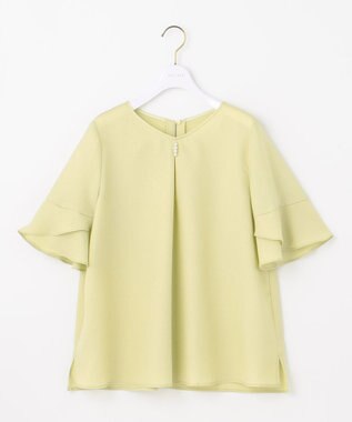 ANY SIS S 【接触冷感・UVカット・速乾】スムージーポリエステル フレアスリーブ ブラウス 【WEB限定】ライム