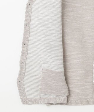 JOSEPH ABBOUD 【キングサイズ・軽い/洗える】スラブギマボーダーニットベスト ライトグレー系1