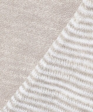 JOSEPH ABBOUD 【キングサイズ・軽い/洗える】スラブギマボーダーニットベスト ライトグレー系1