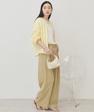 AMERICAN HOLIC リボン付きタックワイドパンツ Beige