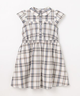 組曲 KIDS 【110-140㎝】プランタンチェック ワンピース ベージュ