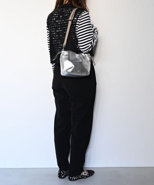 blancle メタリックレザー ドローストリング2wayバッグ SILVER