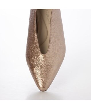 MODE ET JACOMO <MODE ET JACOMO>Uカットフラットプレーンパンプス ピンクメタリック