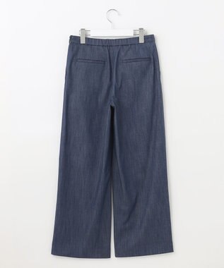 J.PRESS LADIES 【洗える】セルロースシャンブレー セミワイド マリン パンツ ブルー系