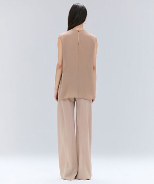 BEIGE， 【洗える】FLEUR / バックシアーノーカラーブラウス Beige