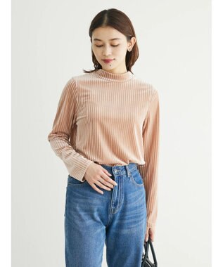 Green Parks ・ＳＵＧＡＲ　ＳＰＯＯＮ　ベロアストライプハイネック Light Pink