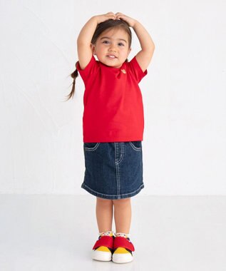 MIKI HOUSE HOT BISCUITS 【70-120cm】【Everyday Series】ワンポイント 半袖Tシャツ 赤