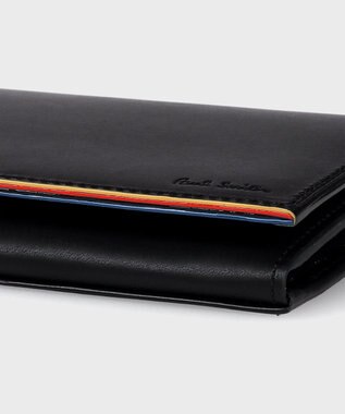 Paul Smith ストライプカラードエッジ 長財布 ブラック