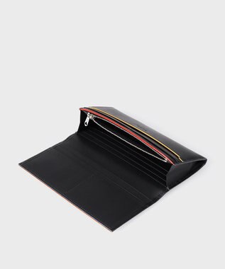 Paul Smith ストライプカラードエッジ 長財布 ブラック